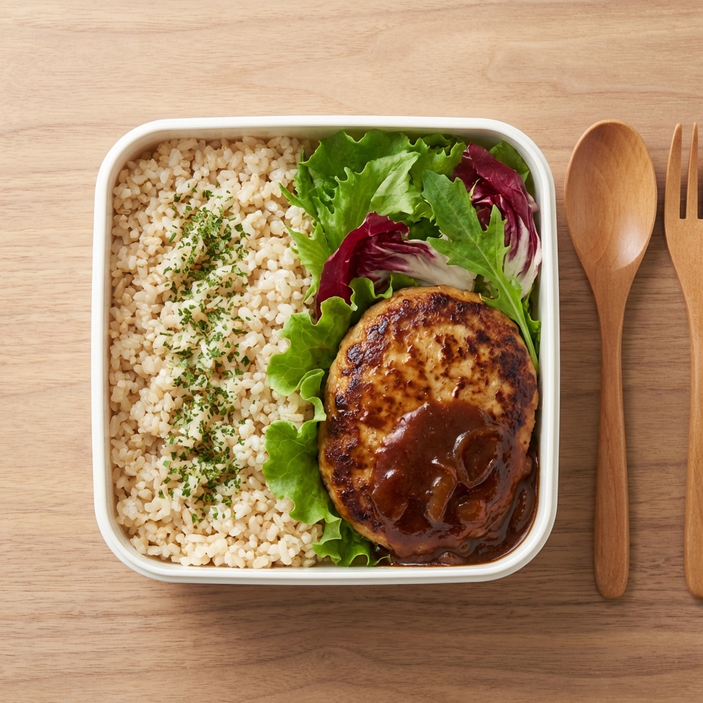 豆腐ハンバーグと玄米